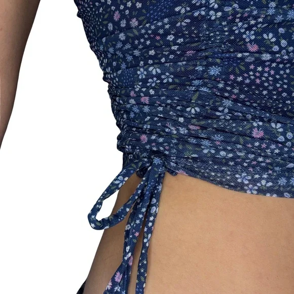 SO Blue Floral Tank Top - Picture 3 of 6